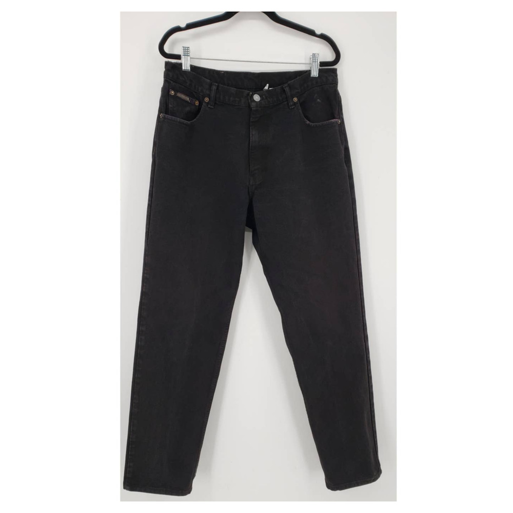 Calvin Klein Vintage 90s Easy Fit Jeans 10 Tapered Leg High Rise Faded Black